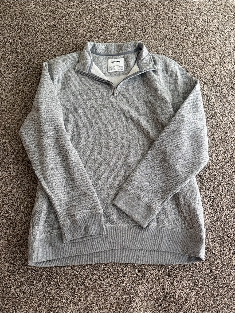 Sonoma Men's Zip-Up Sweater in Light Gray